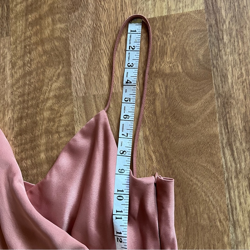 BHLDN Freya Satin Charmeuse Maxi Dress US Sz 10 Dusty Rose Mauve Pink Bridal - Picture 14 of 16
